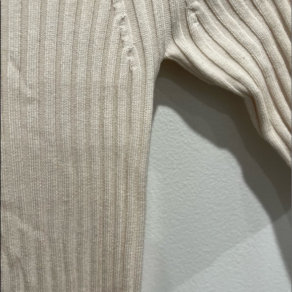 NWT Helmut Lang Off The Shoulder Cream Ribbed Top - Picture 3 of 5
